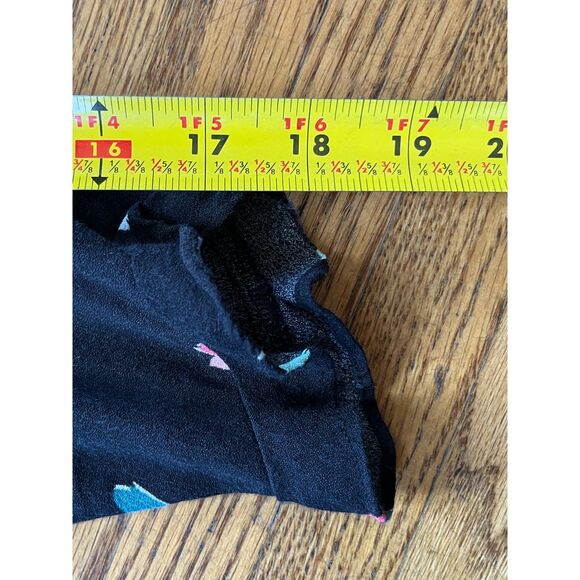 Sezane Black Elena Floral Viscose Boho Ruffle Wrap Mini Dress   Women's Size 36 - Picture 10 of 10